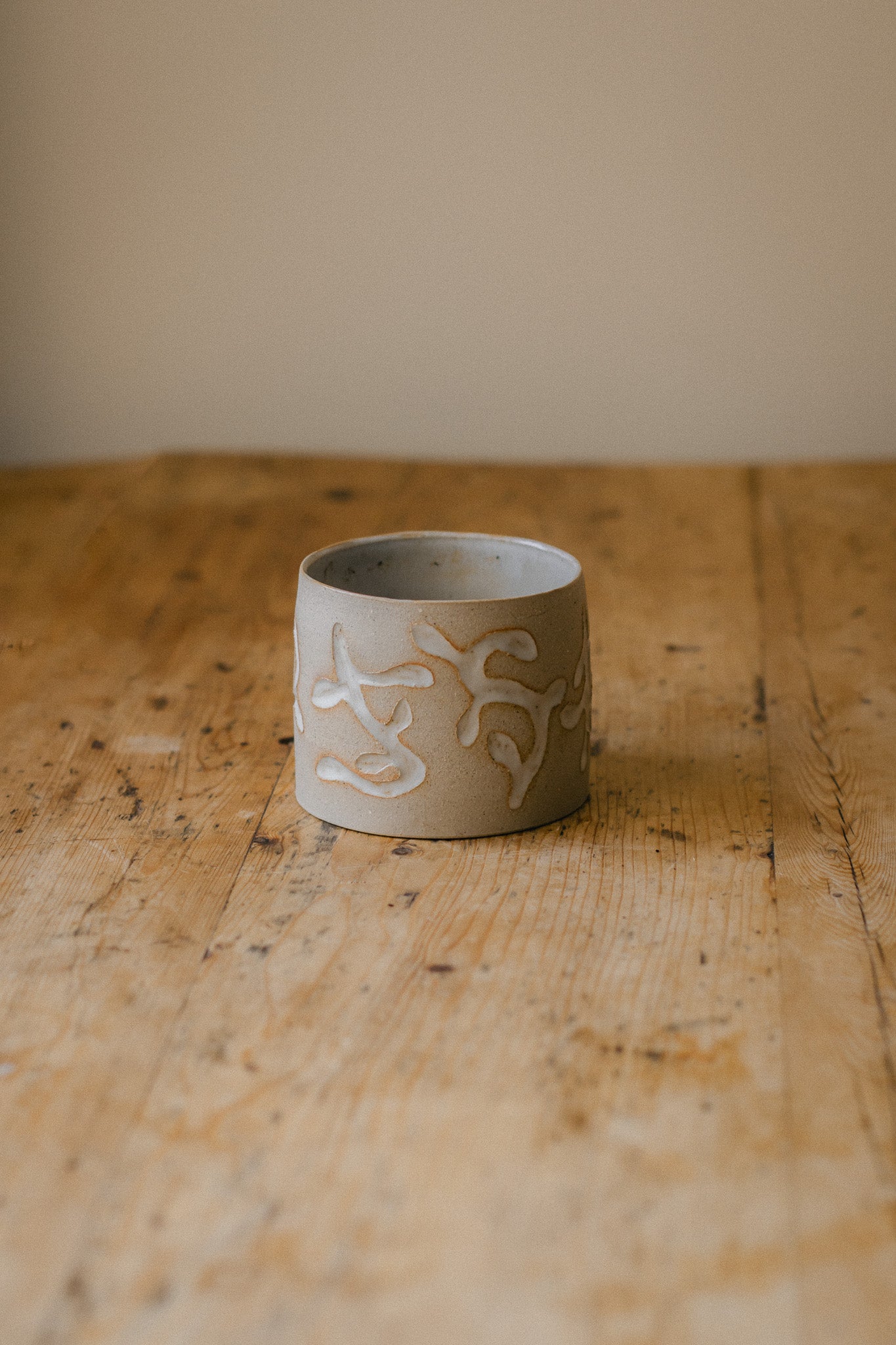 Vine Carved Ceramic Plant Pot