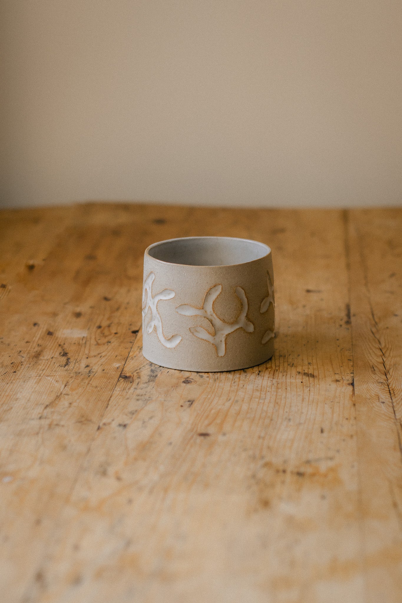 Vine Carved Ceramic Plant Pot