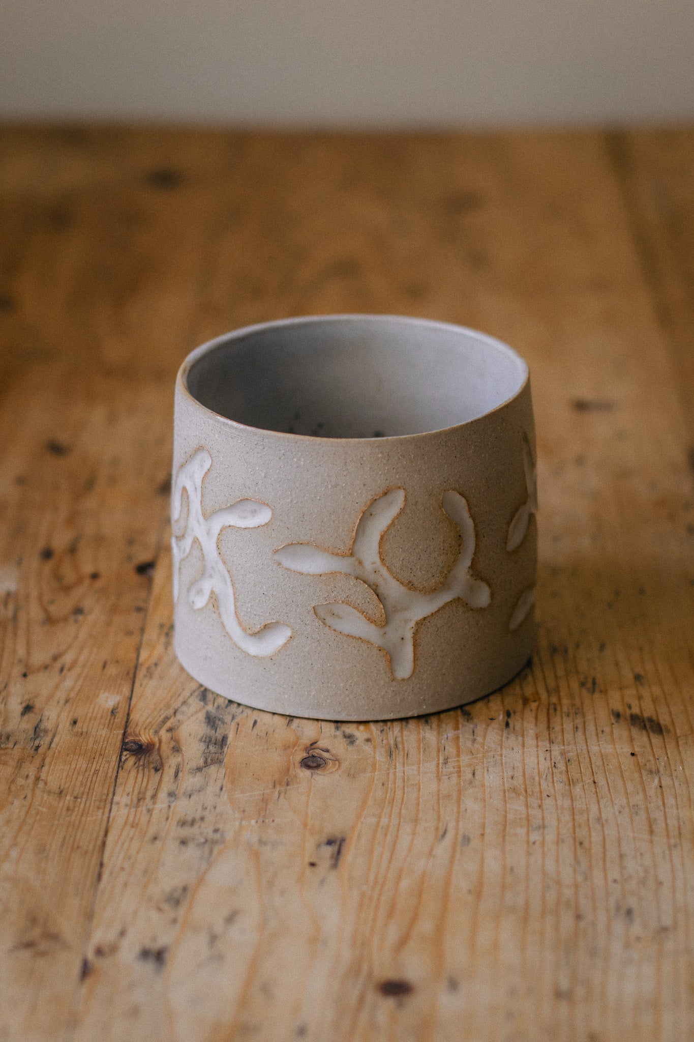 Vine Carved Ceramic Plant Pot