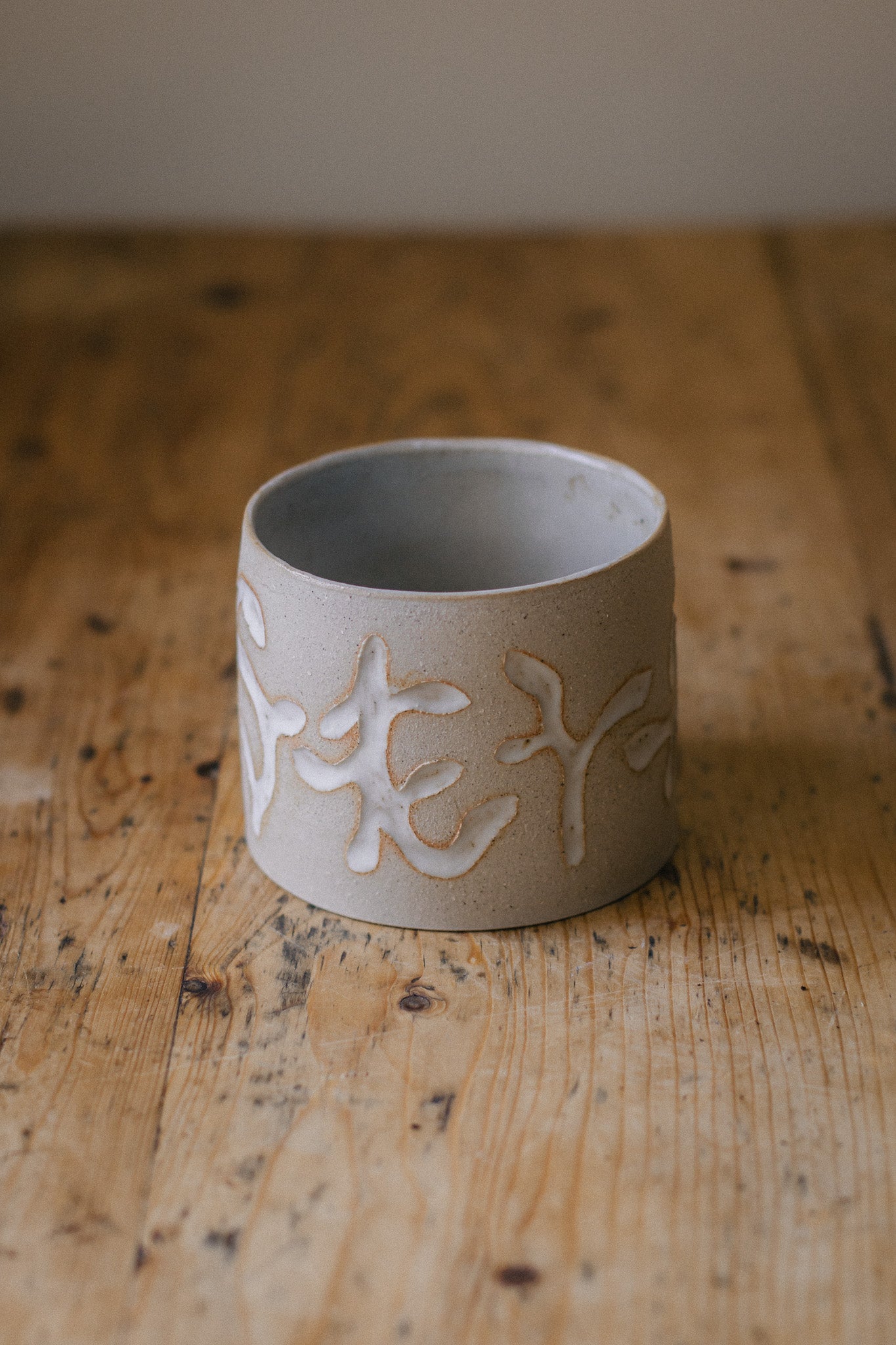 Vine Carved Ceramic Plant Pot
