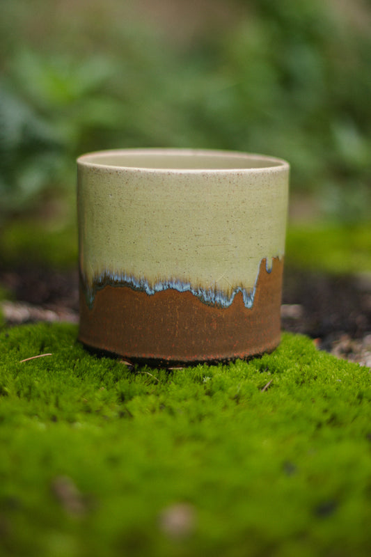 Drip Green and Brown Planter