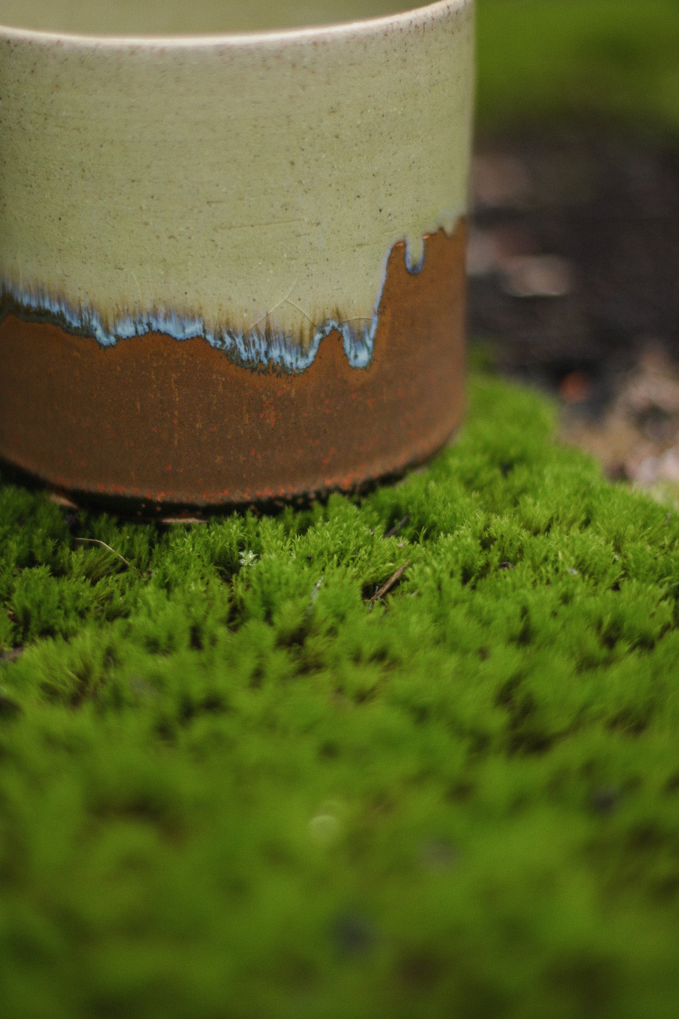 Drip Green and Brown Planter