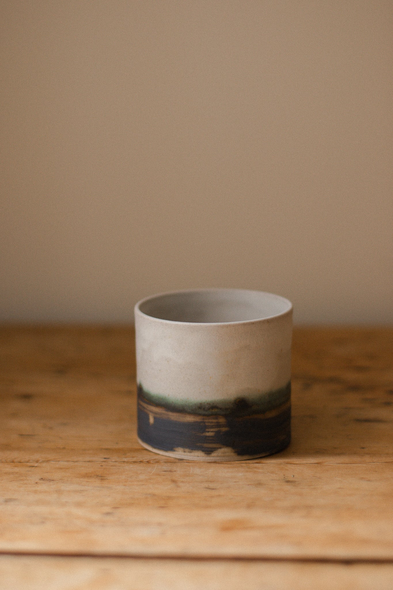 Handmade Ceramic Plant Pot with Copper Oxide