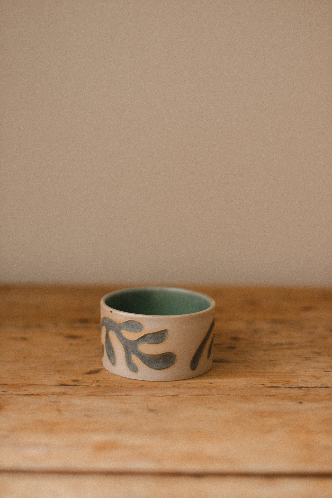 Handmade Vine Carved Ceramic Pot