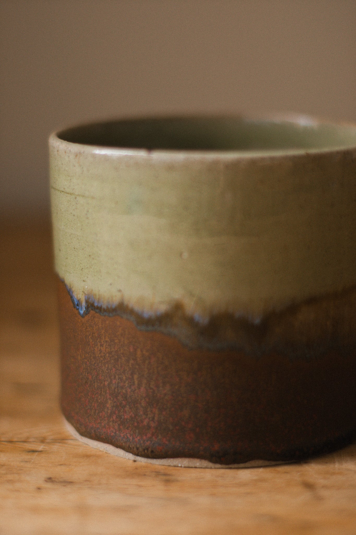 Drip Green and Brown Planter