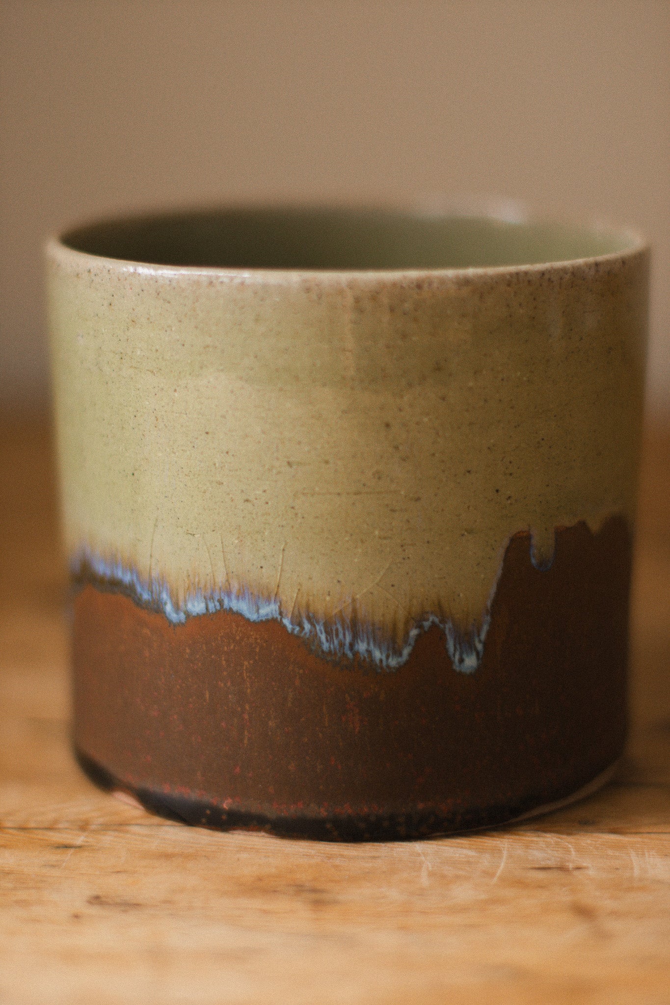 Drip Green and Brown Planter
