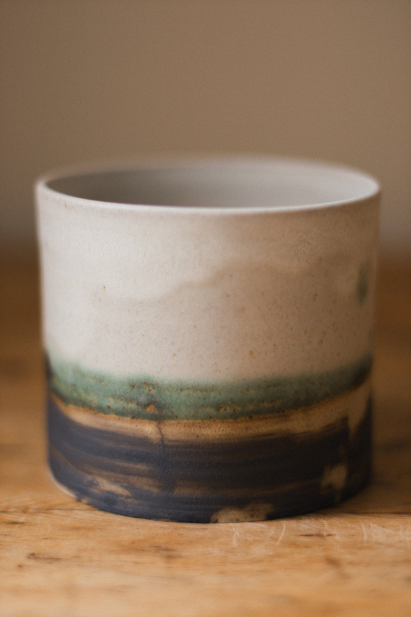 Handmade Ceramic Plant Pot with Copper Oxide
