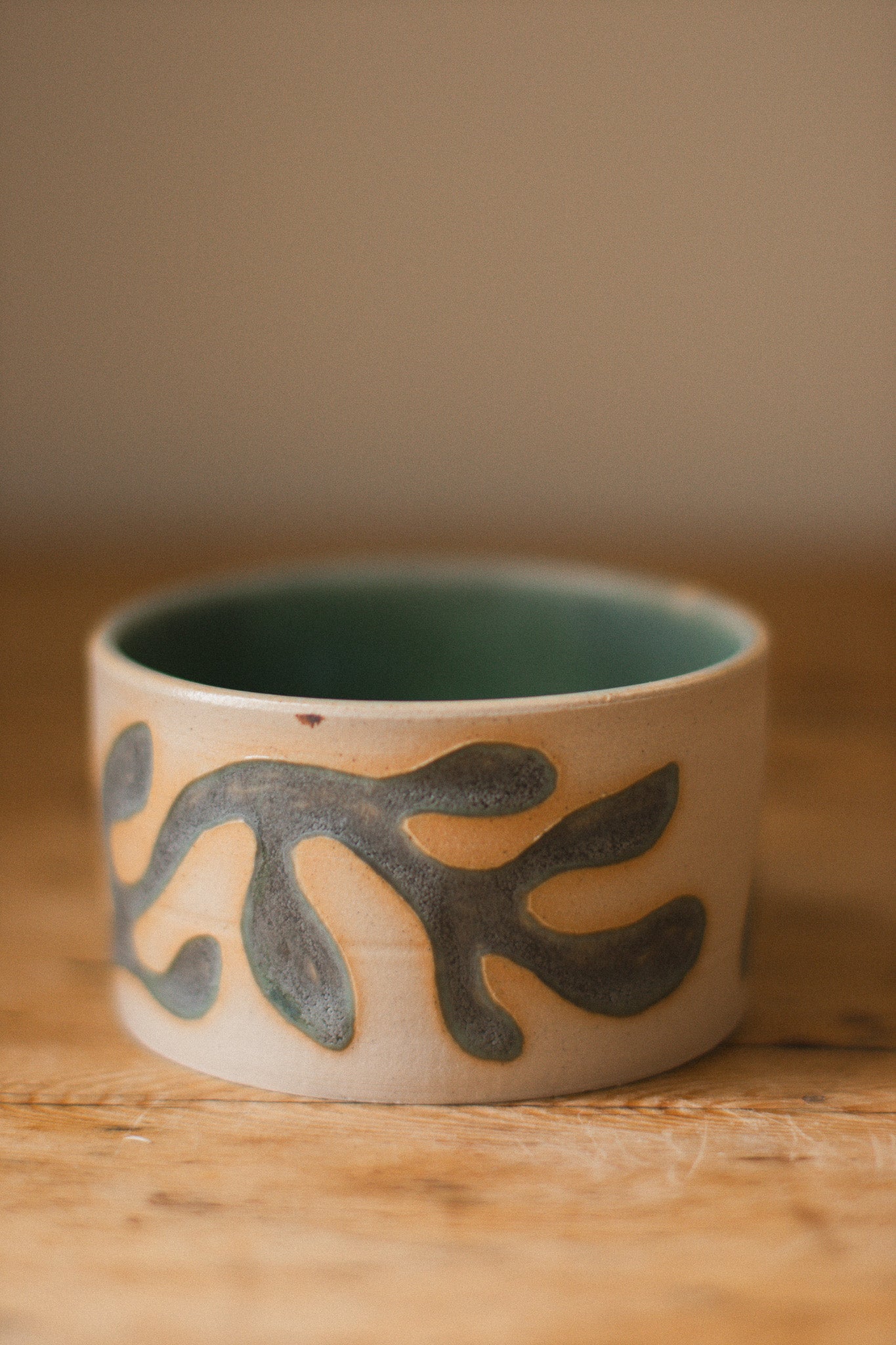 Handmade Vine Carved Ceramic Pot