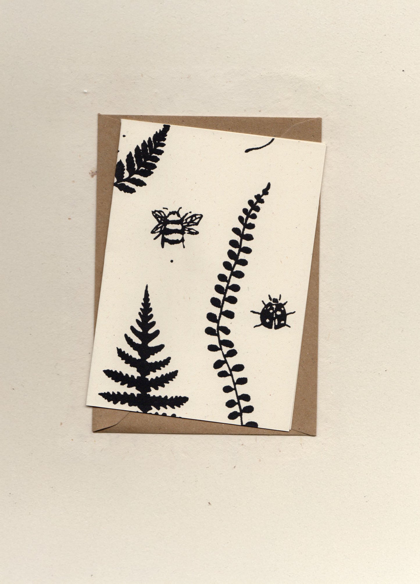 Fern and Wildflower Screen Printed Greetings Card