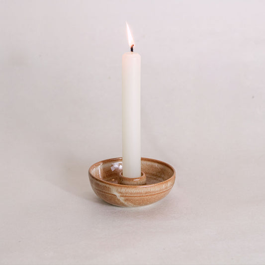 Warm Honey Candlestick Holder