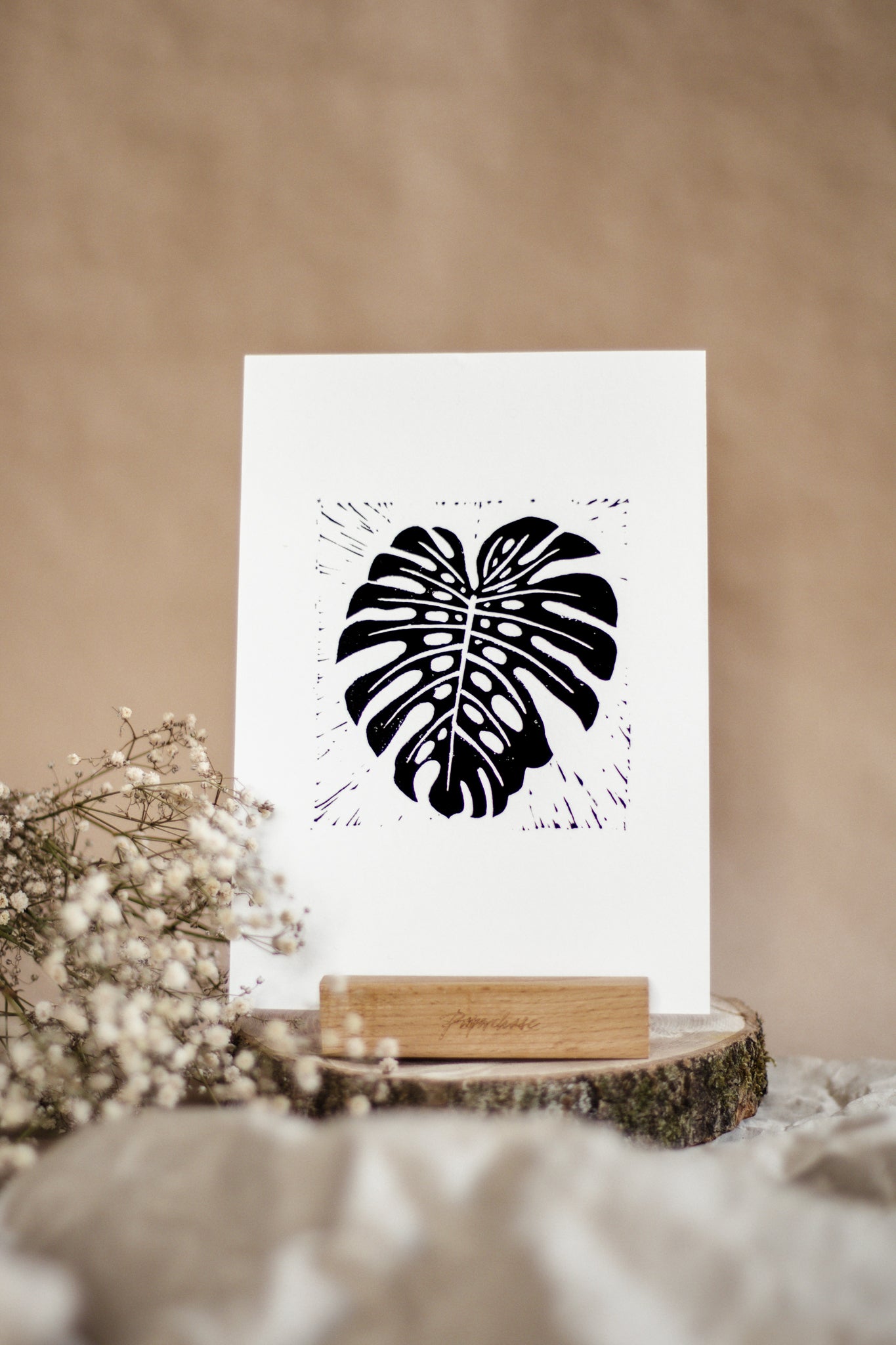 garmi monstera deliciosa print Monstera Leaf Linocut Print – Lydia Grace Studios