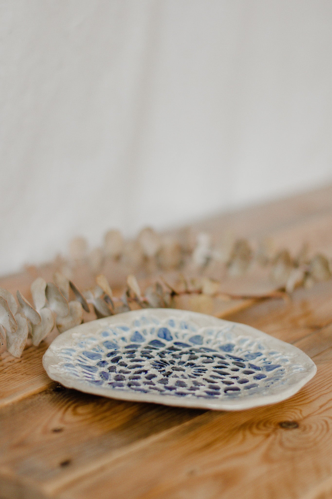 Imprinted Stoneware Clay Dish
