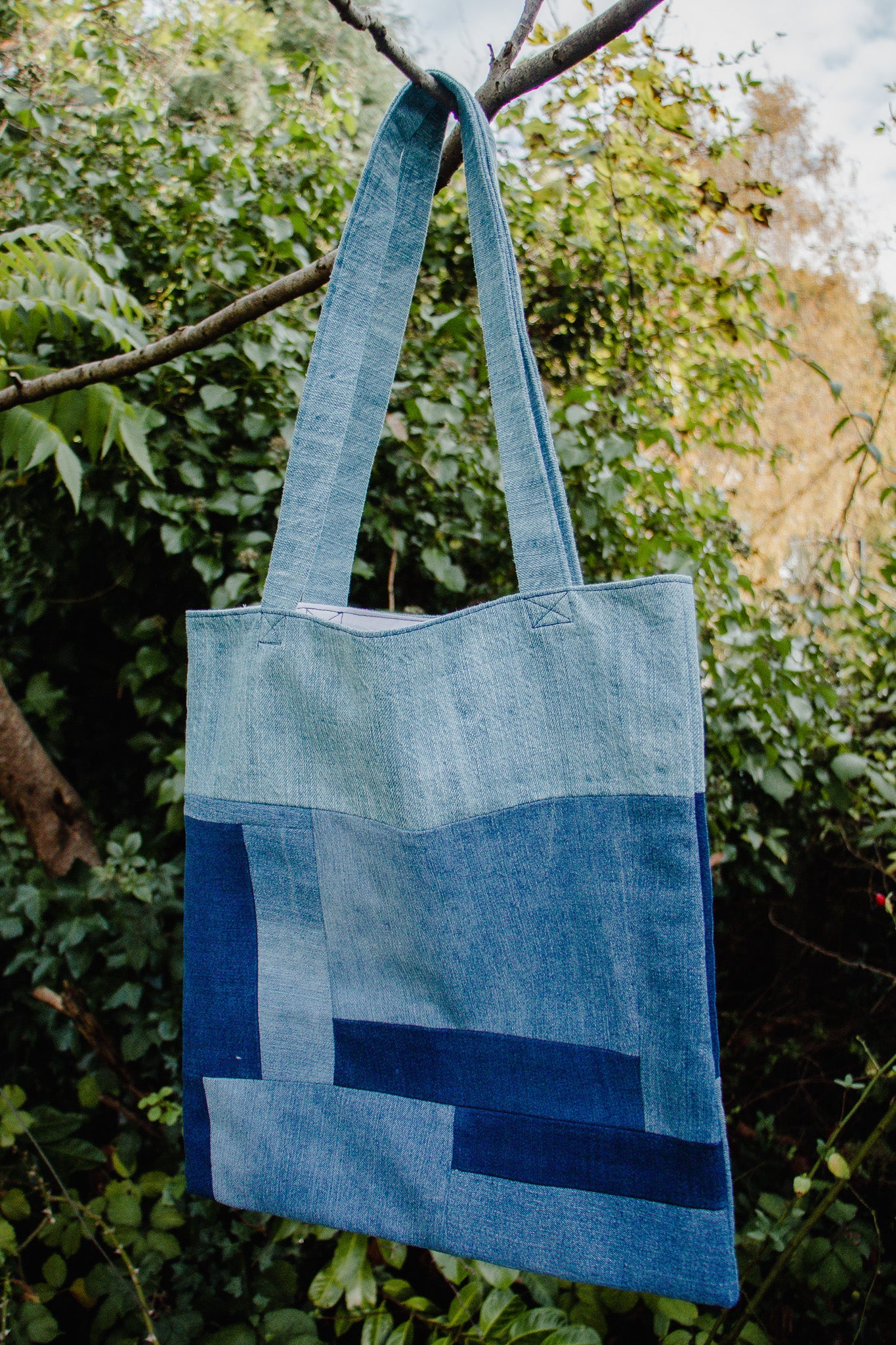 Up-cycled Denim Patchwork Tote Bag