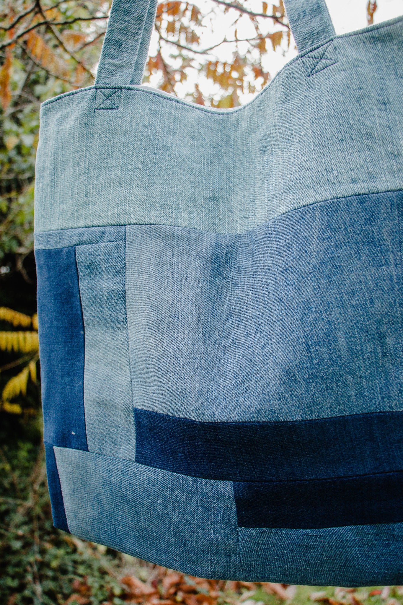 Up-cycled Denim Patchwork Tote Bag