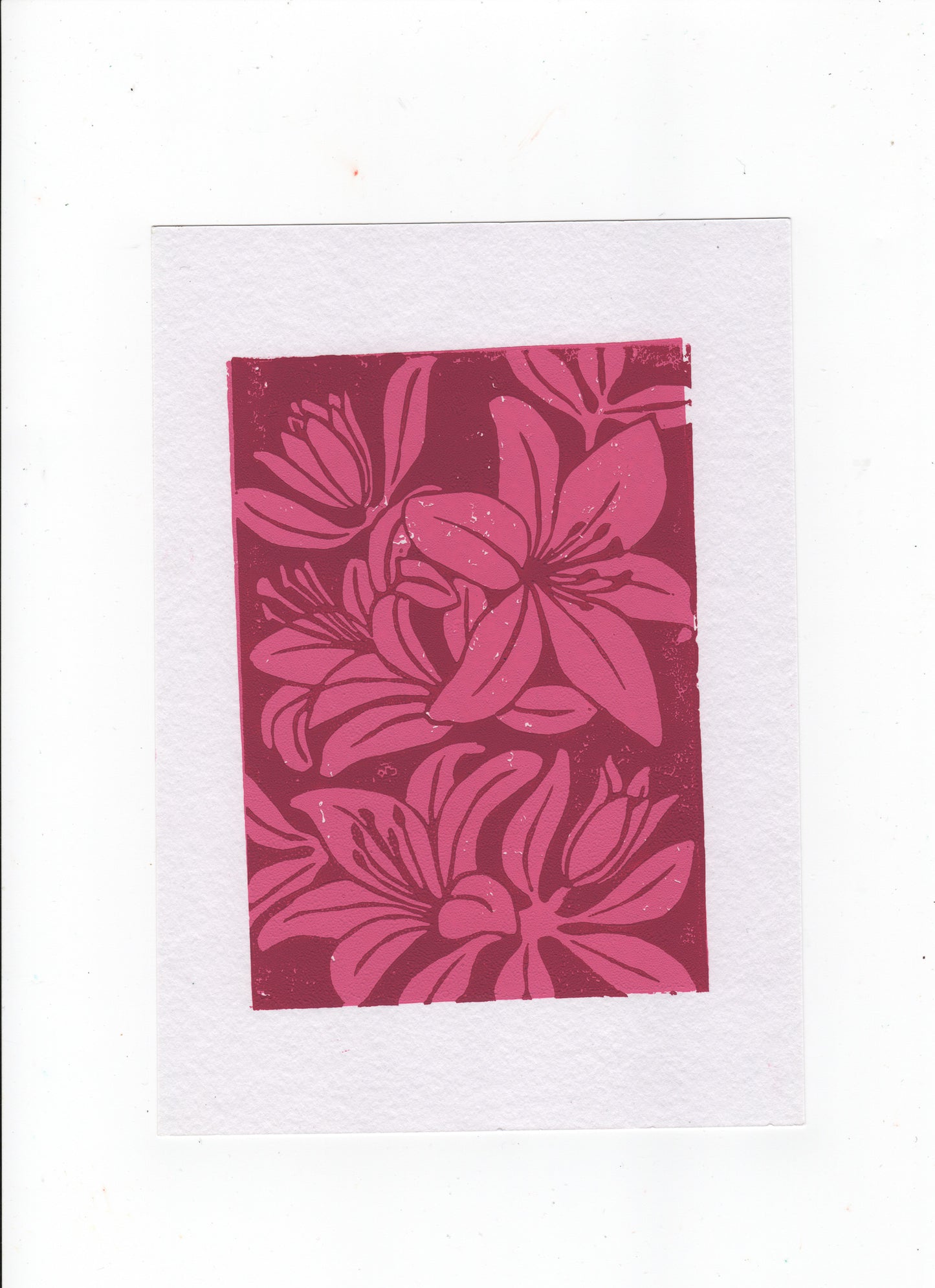 Lily A5 Linocut Print