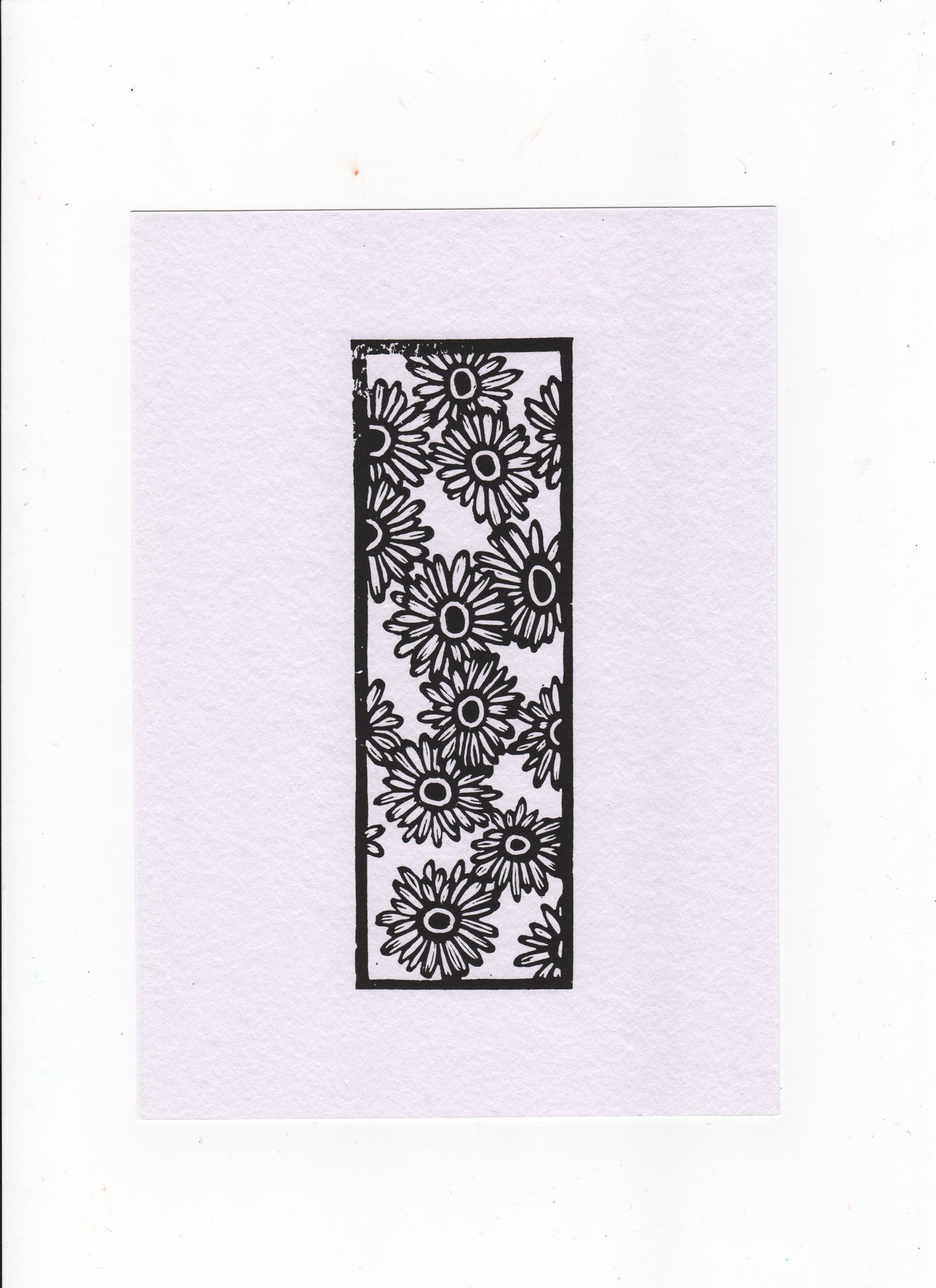 Daisy A5 Lino Print