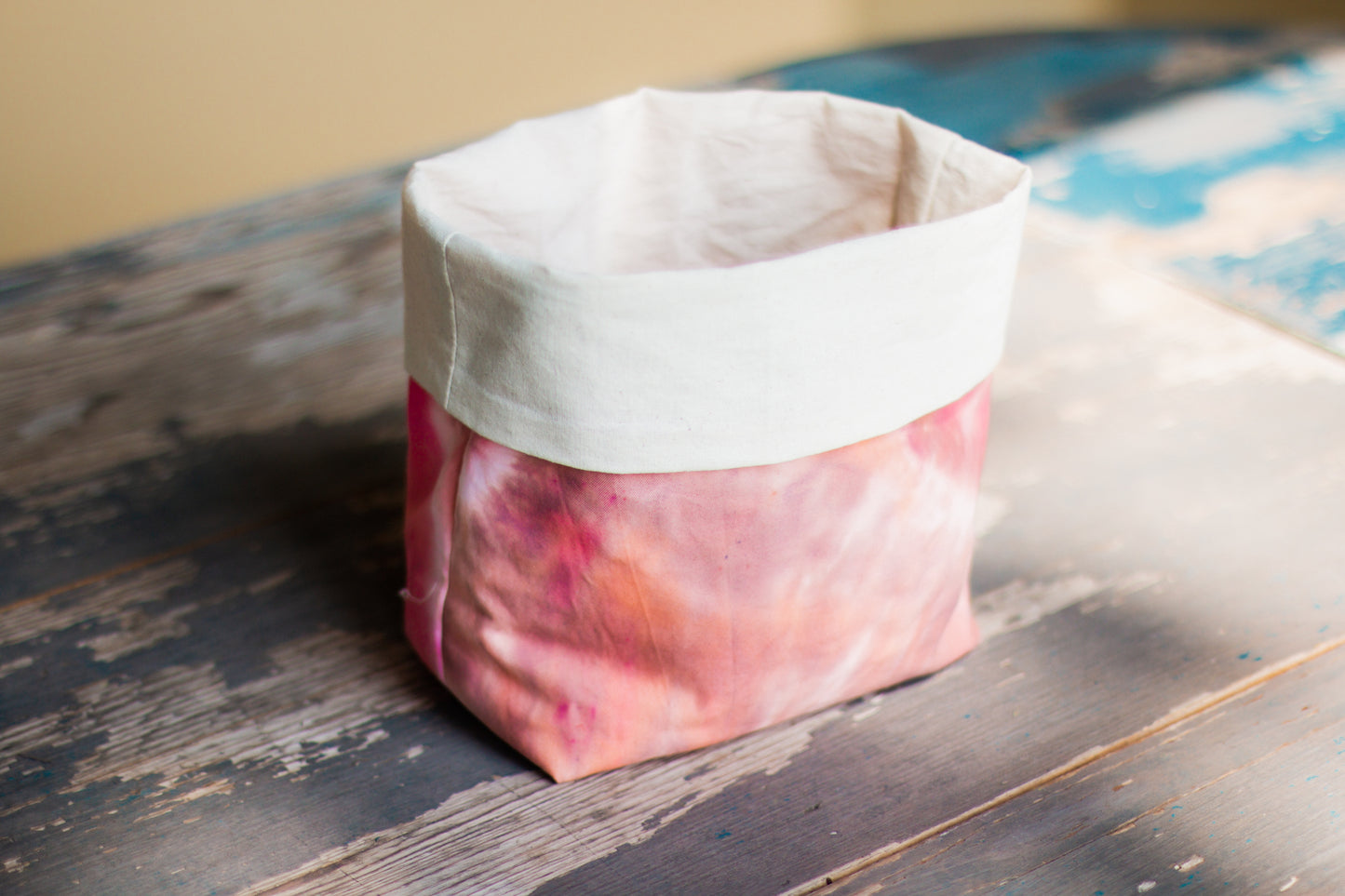 Hand-Dyed Pink Fabric Planter