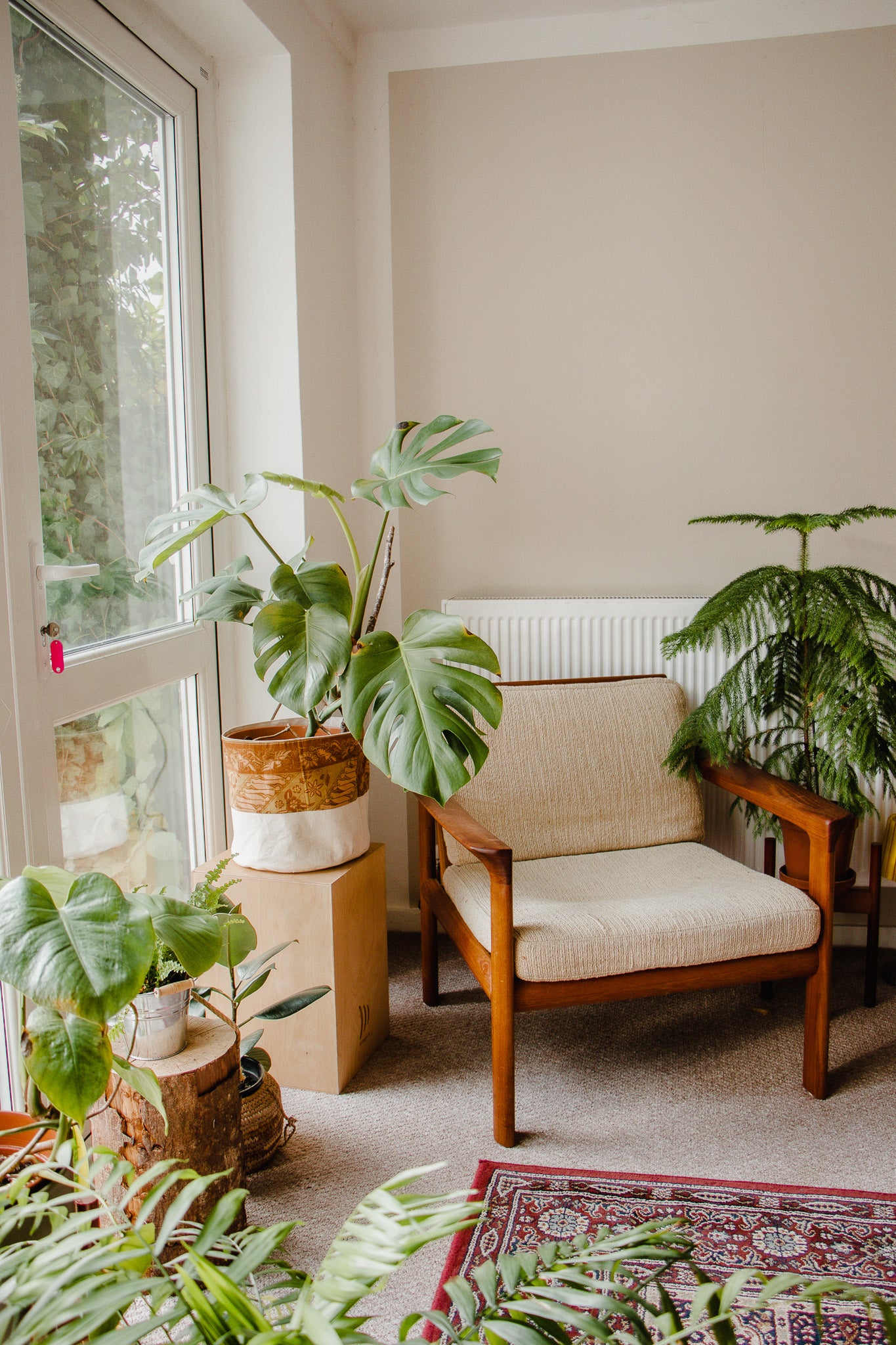 Earth Toned Indonesian Batik Fabric Planter