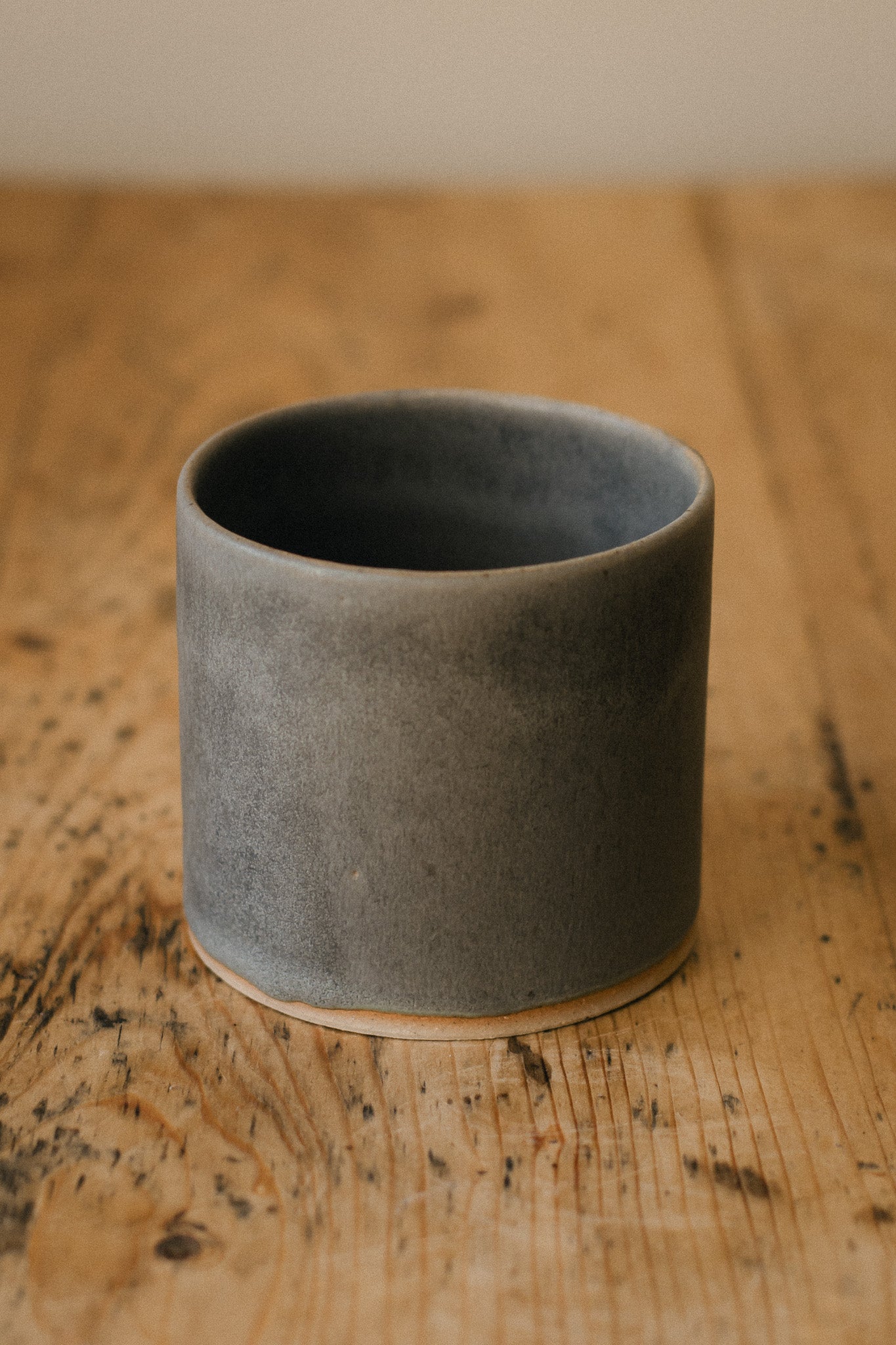 Slate-Grey Storm Glaze Ceramic Planter