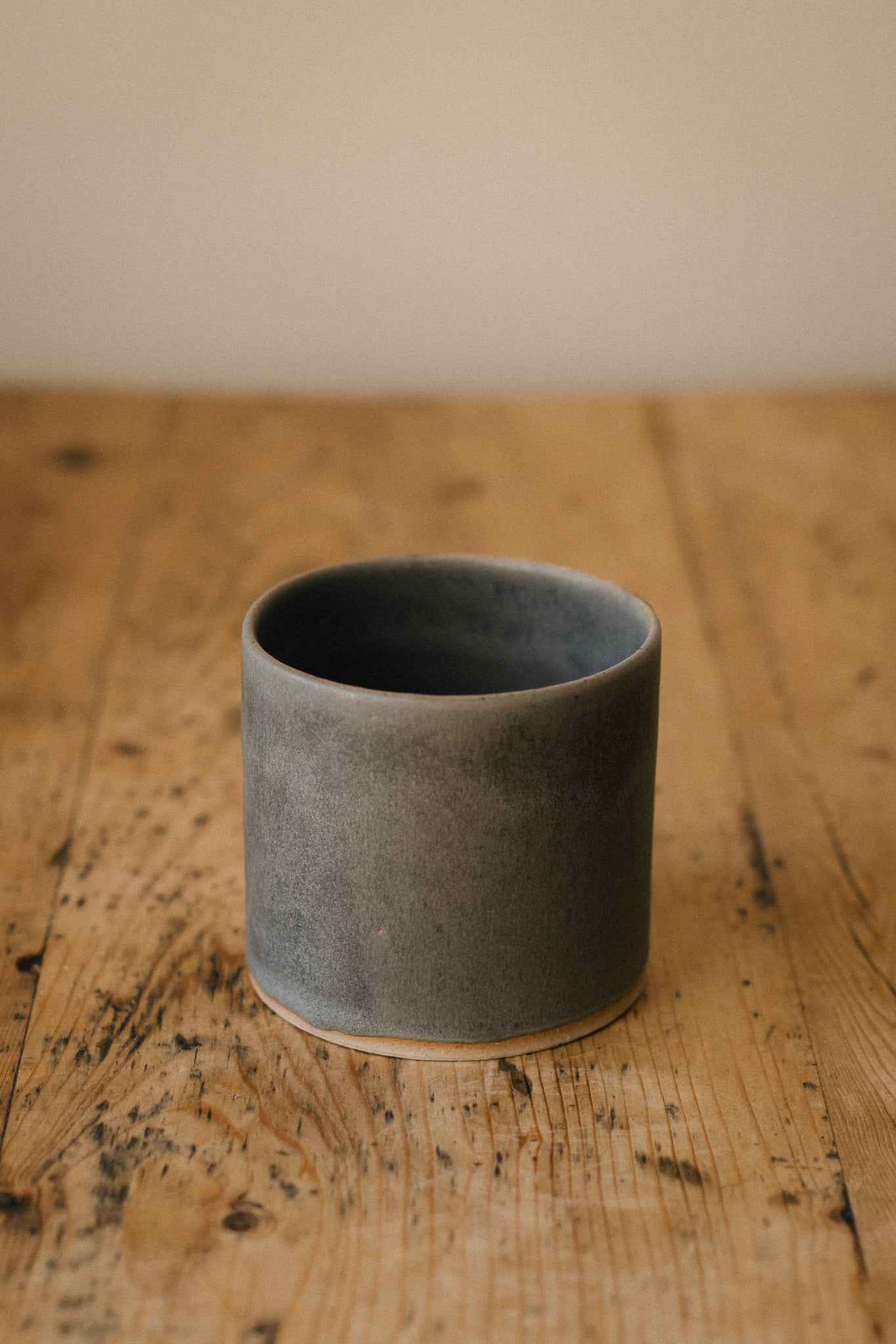 Slate-Grey Storm Glaze Ceramic Planter