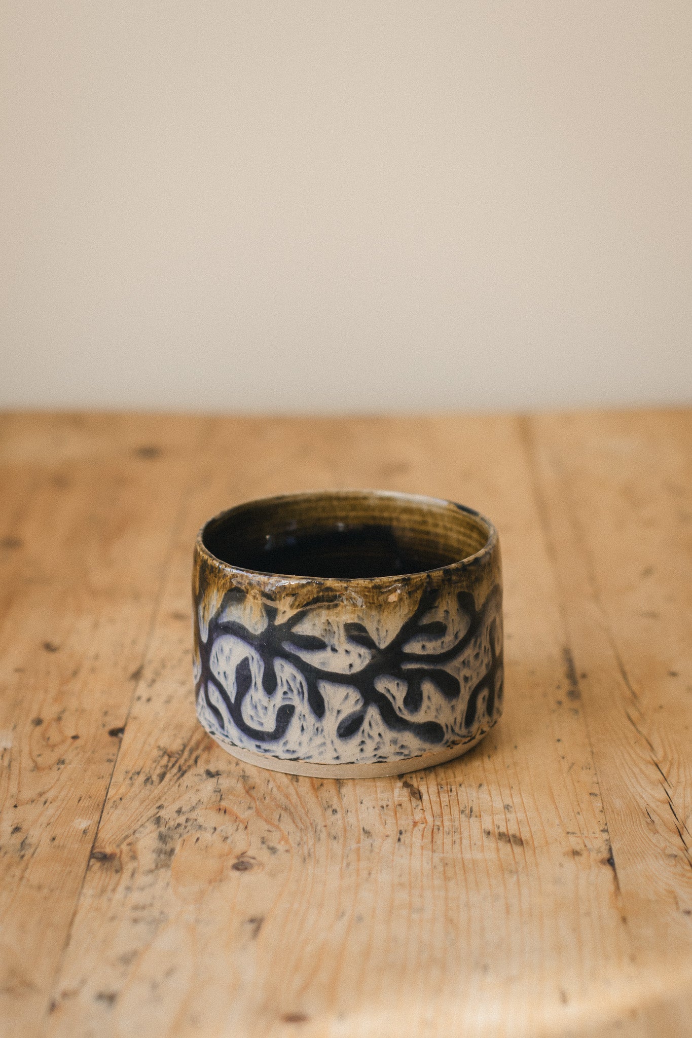 Sgraffito Vine Ceramic Planter