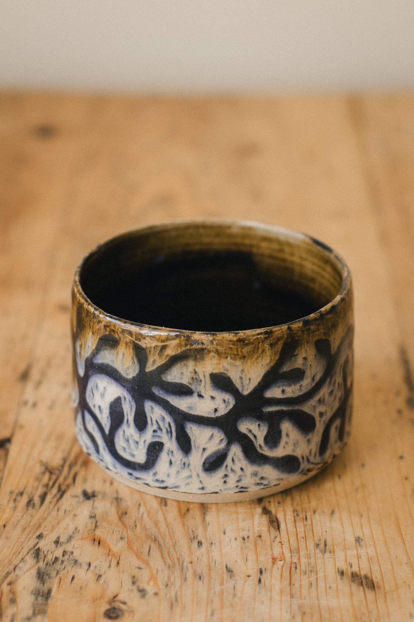 Sgraffito Vine Ceramic Planter