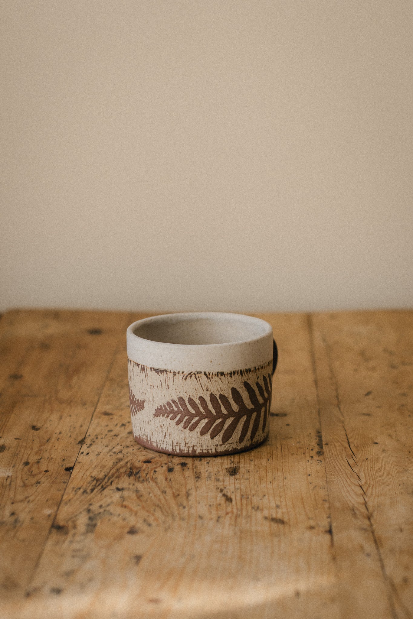 Fern Sgraffito Handmade Ceramic Mug