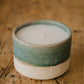 Soy Wax Candle in Handmade Blue Ceramic Pot