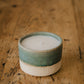 Soy Wax Candle in Handmade Blue Ceramic Pot