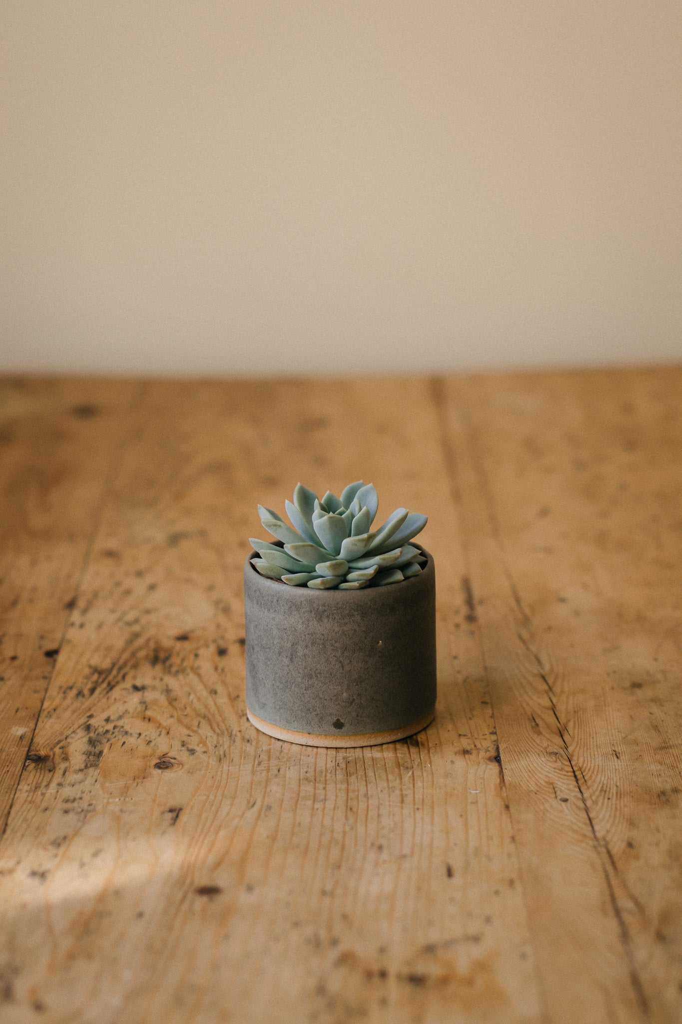 Slate-Grey Turquoise Mini Ceramic Planter