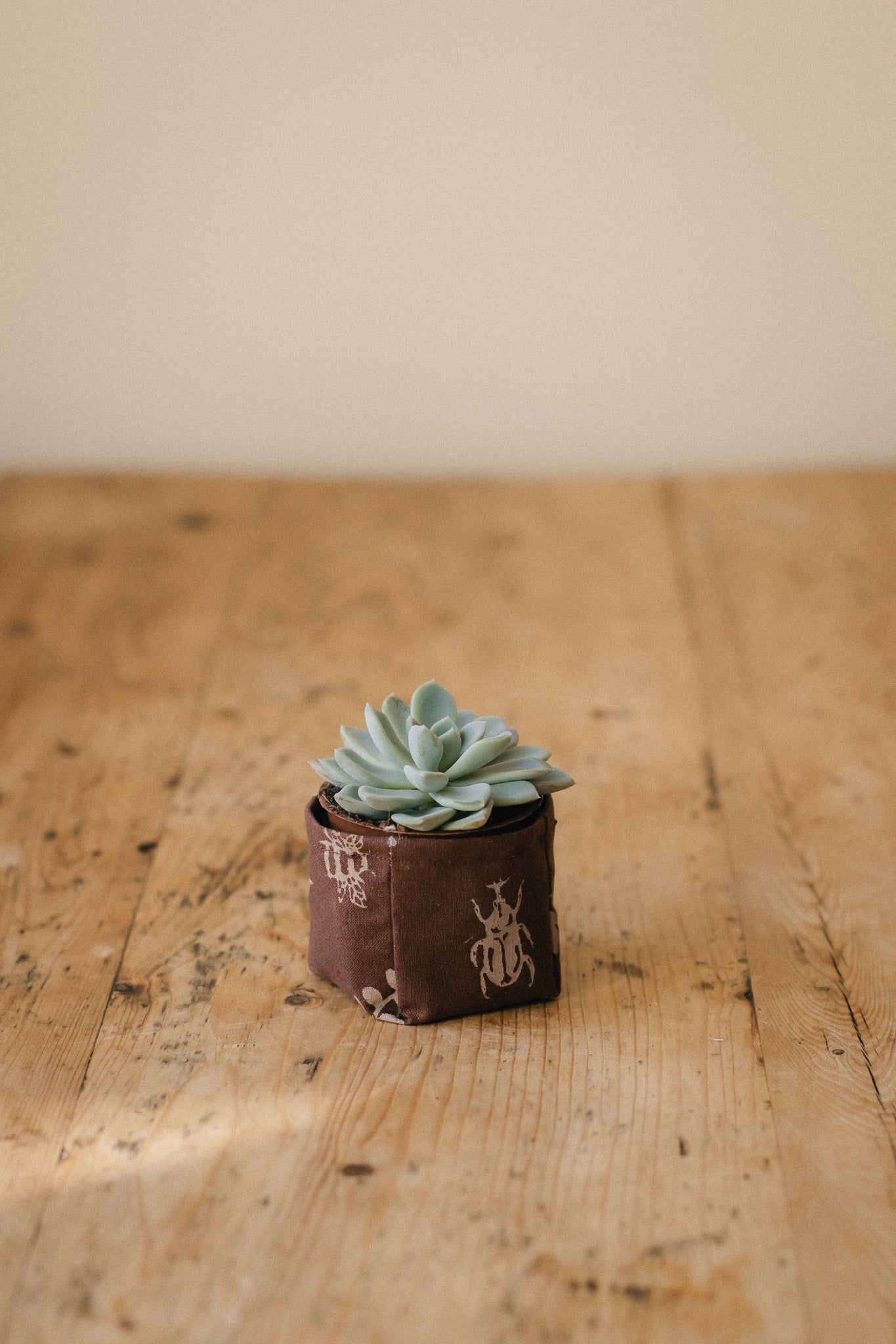 Brown Mini Fabric Planter