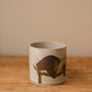 Speckled White & Iron Oxide Ceramic Planter