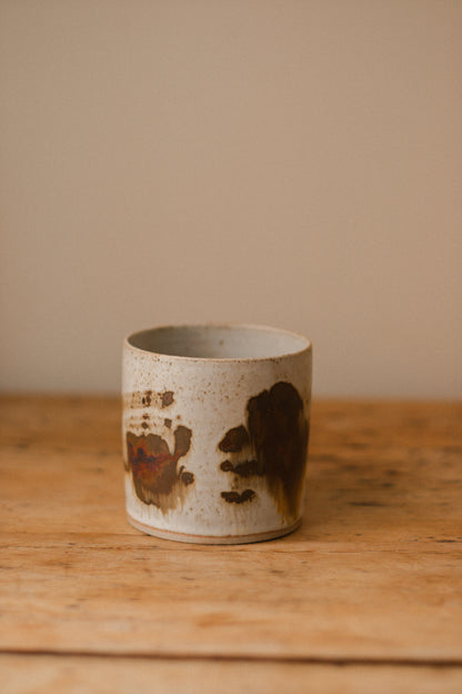 Speckled White & Iron Oxide Ceramic Planter