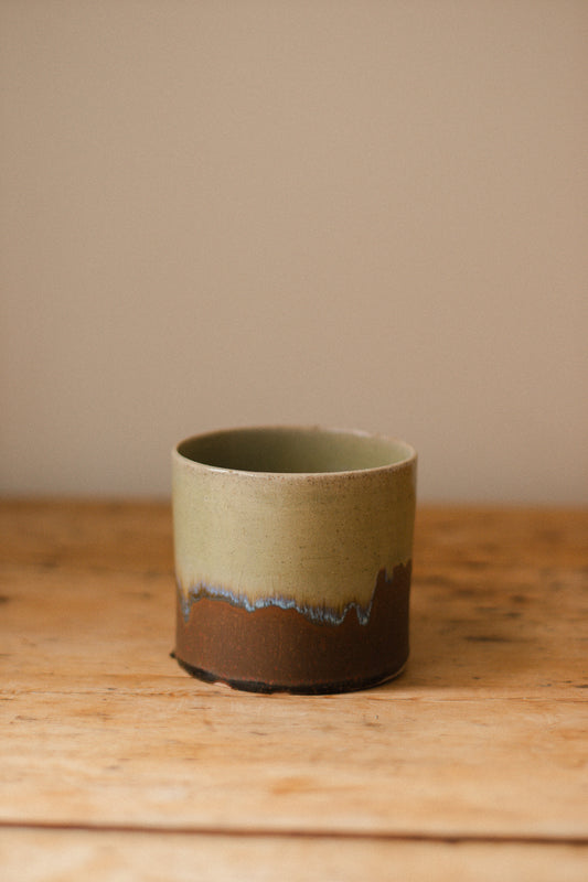 Drip Green and Brown Planter