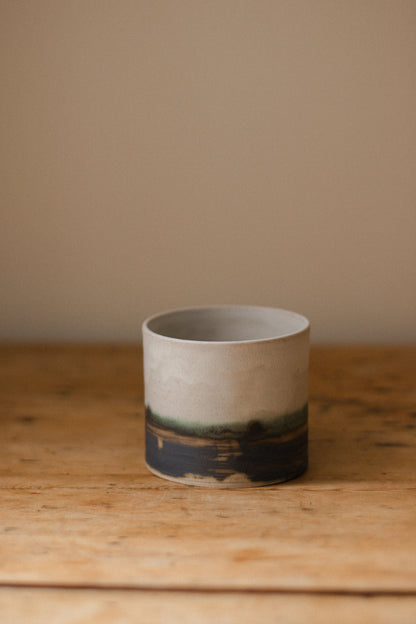 Handmade Ceramic Plant Pot with Copper Oxide