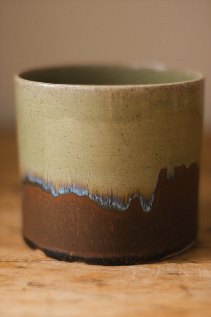 Drip Green and Brown Planter