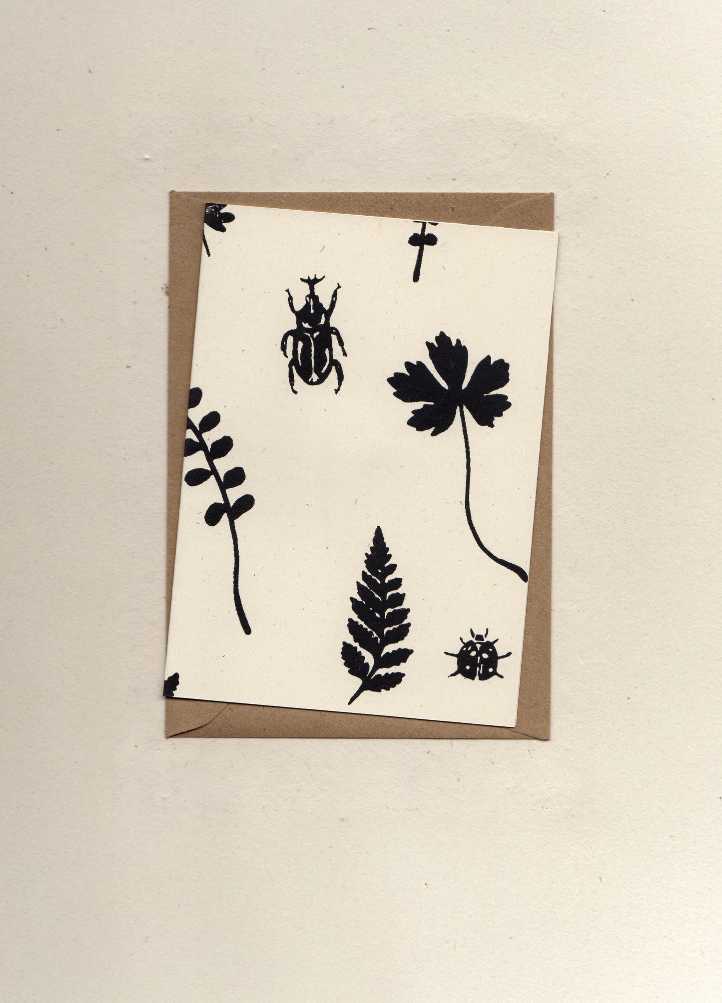 Fern and Wildflower Screen Printed Greetings Card