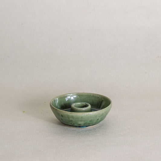 Moss Green Candlestick Holder