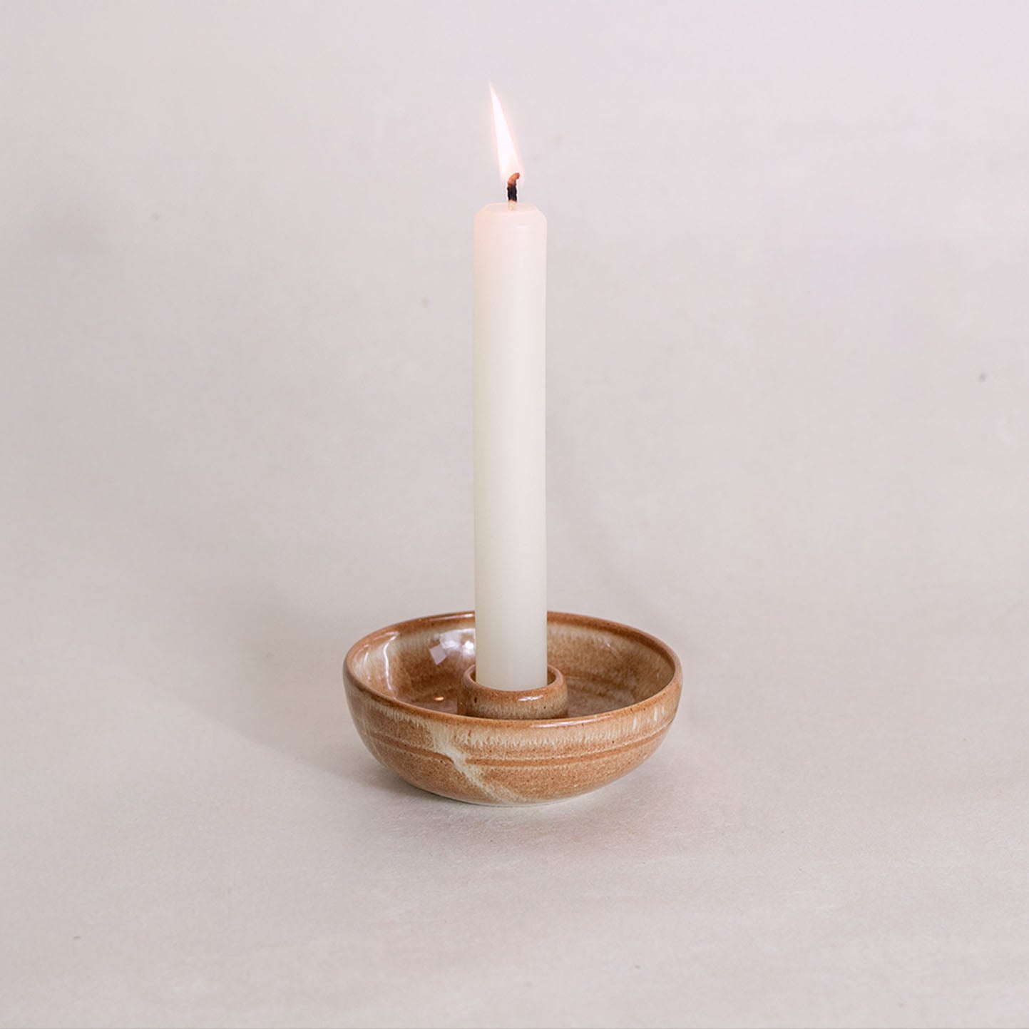 Warm Honey Candlestick Holder
