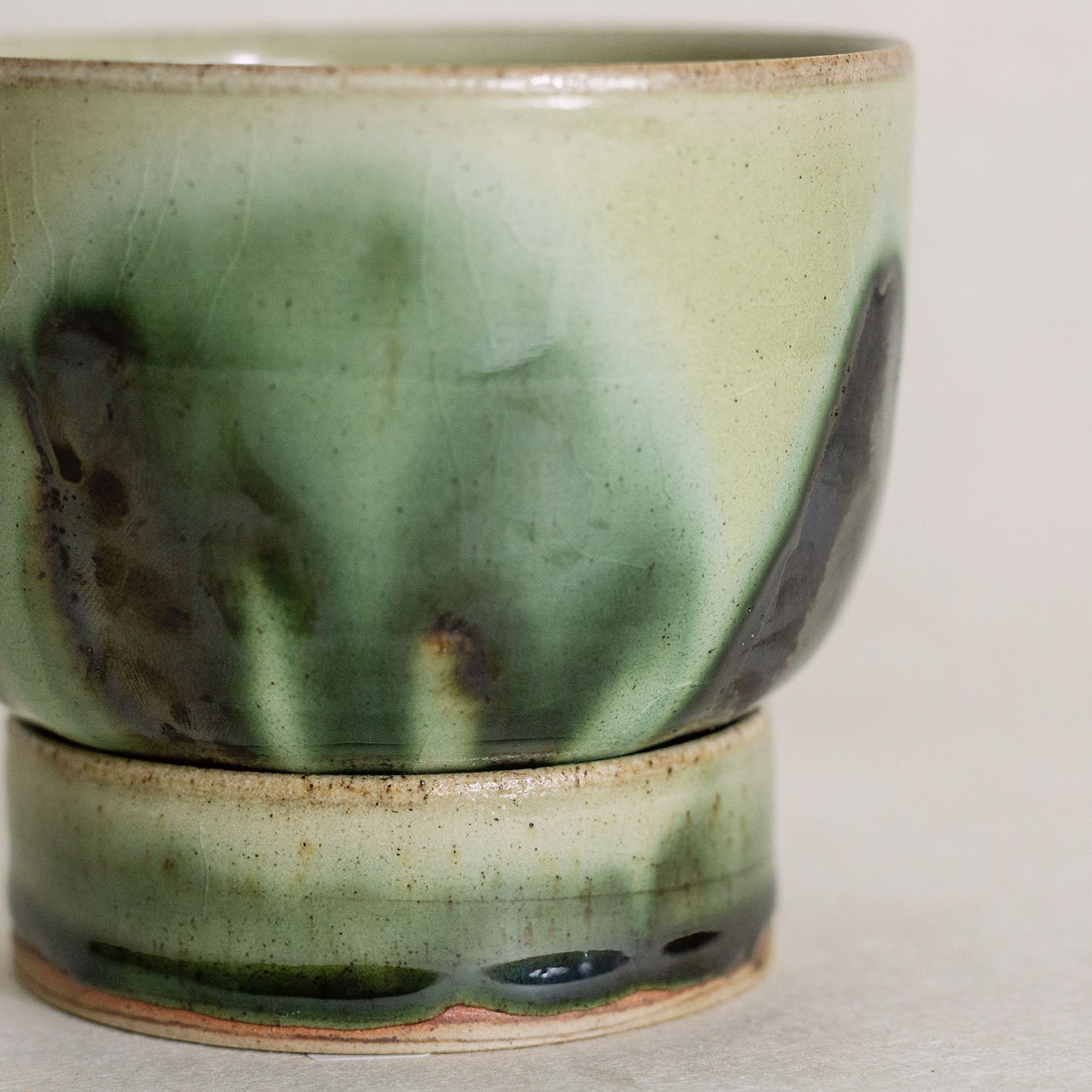 Evergreen Glaze Plant Pot Set