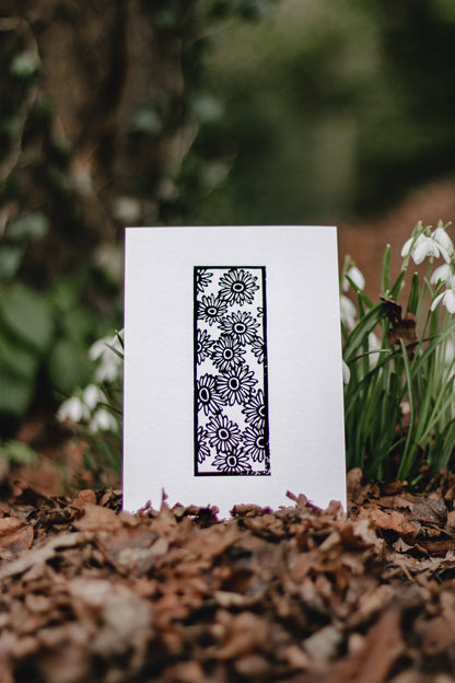 Daisy A5 Lino Print