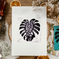 Monstera Leaf Linocut Print