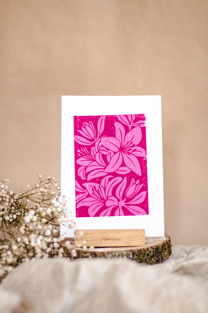 Lily A5 Linocut Print