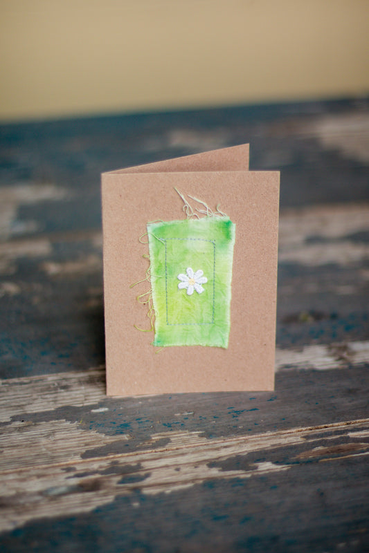 Daisy Textile Art Greetings Card