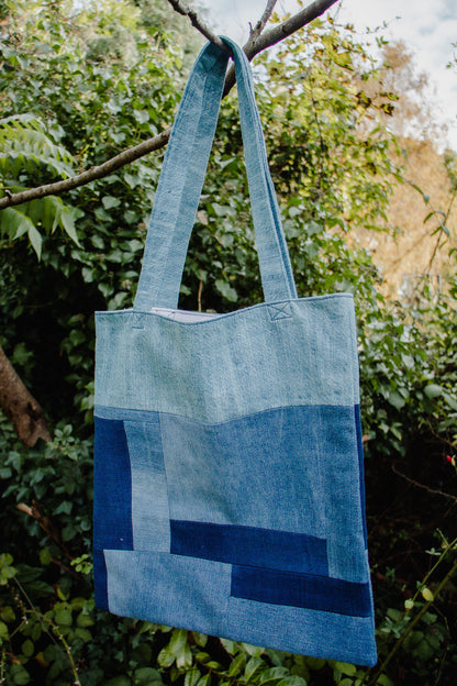 Up-cycled Denim Patchwork Tote Bag