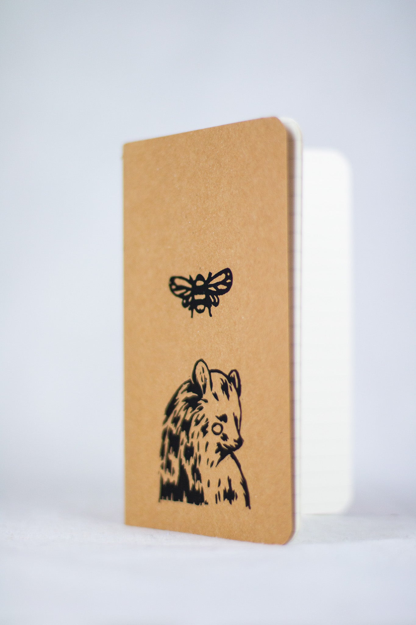 A6 Bee and Bear Block Printed Notebook