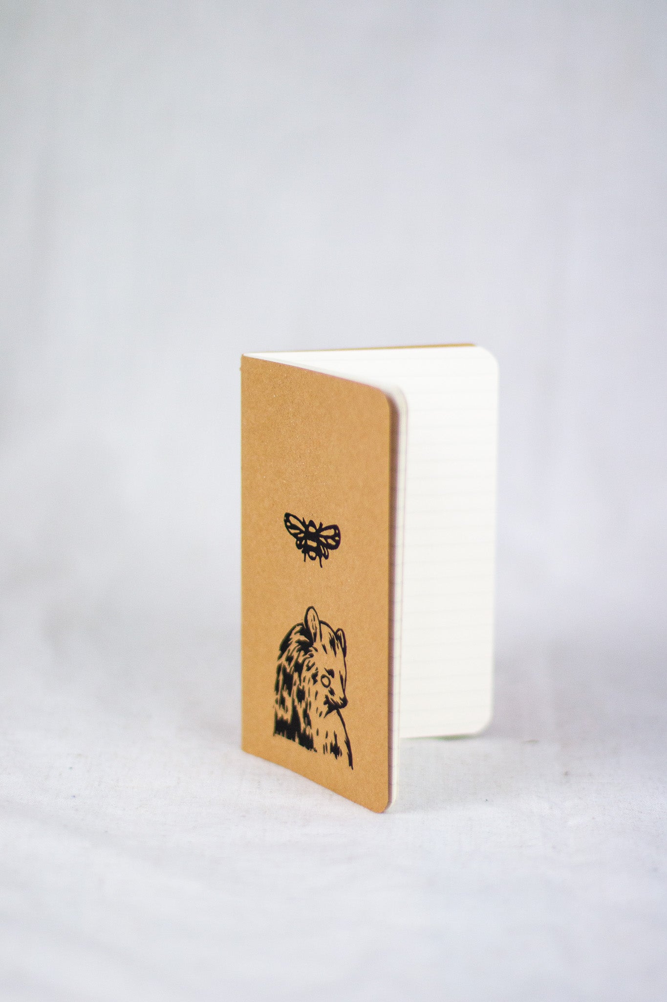 A6 Bee and Bear Block Printed Notebook