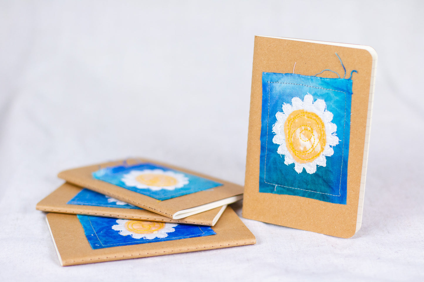 Embroidered Daisy Patch A6 Notebook