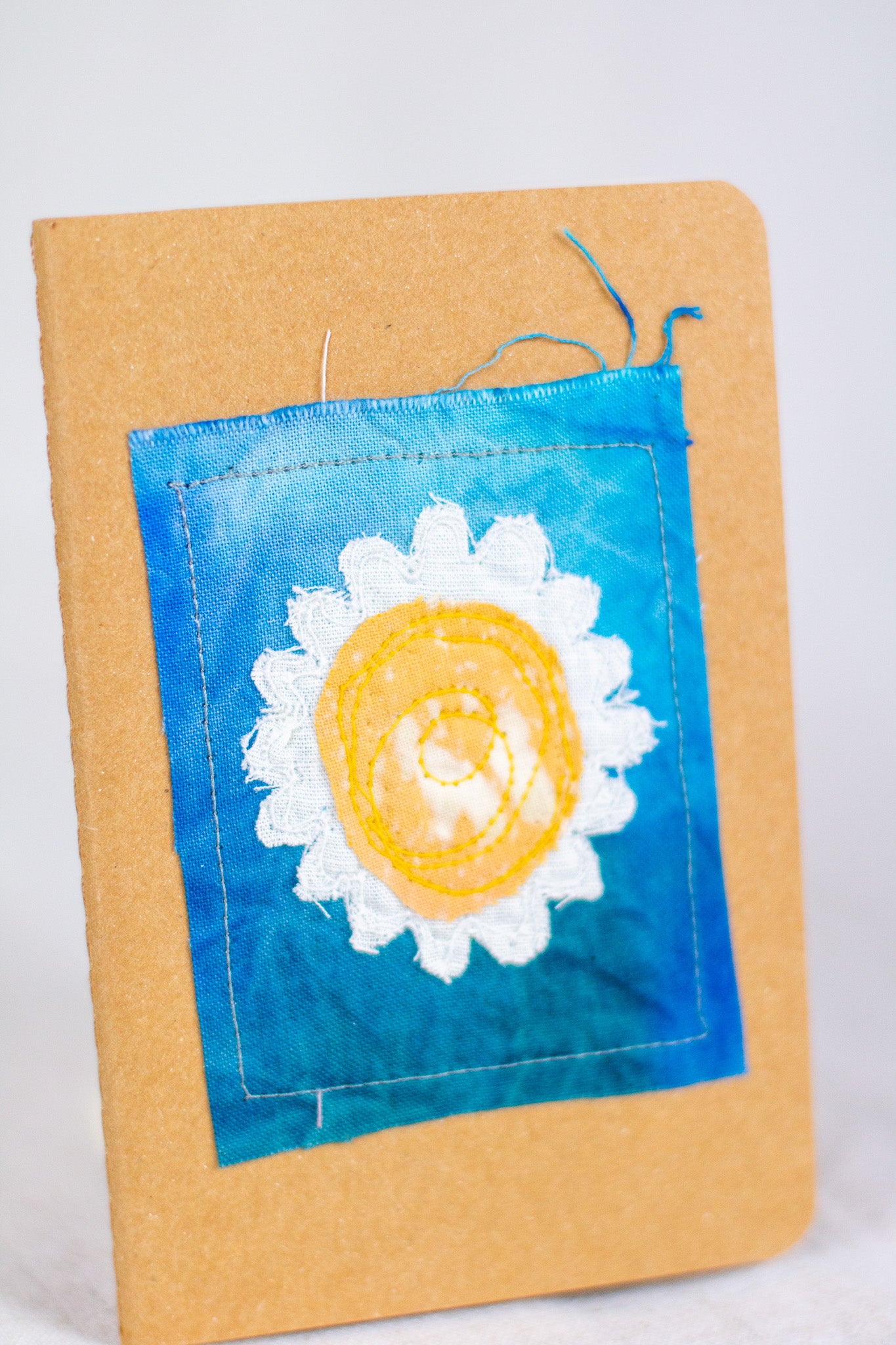 Embroidered Daisy Patch A6 Notebook