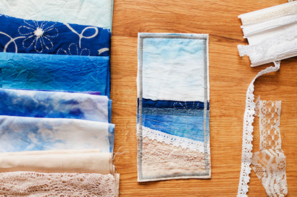 Seascape Textile Art Wall Hanging for Coastal Home Decor